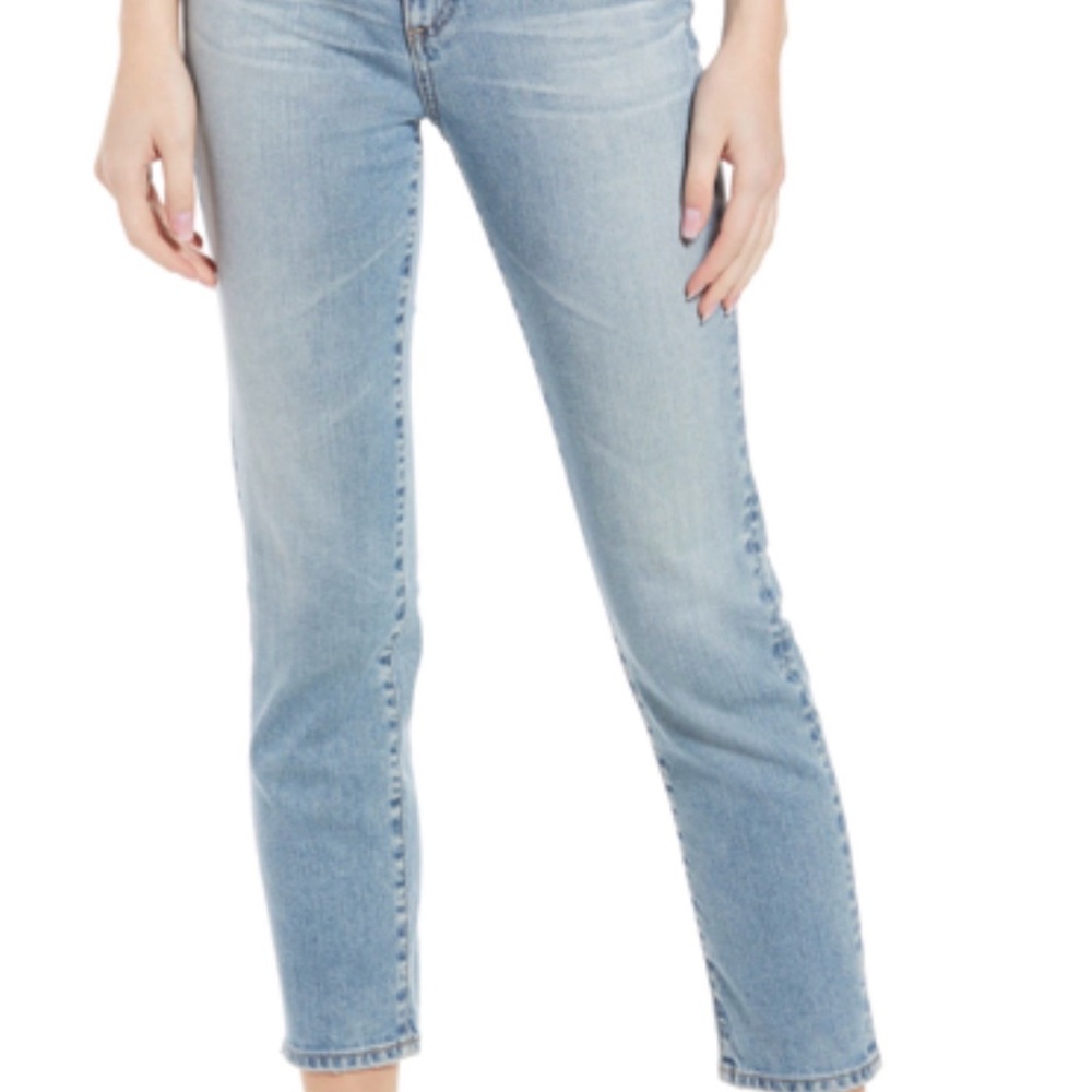AG Adriano Goldschmied Isabelle High-Rise Straight Crop Jeans - Lt.Blue -Sz-26R